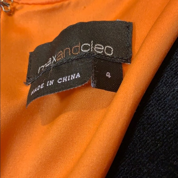 Max and Cleo orange ruched cocktail dress, 4 - Picture 3 of 3